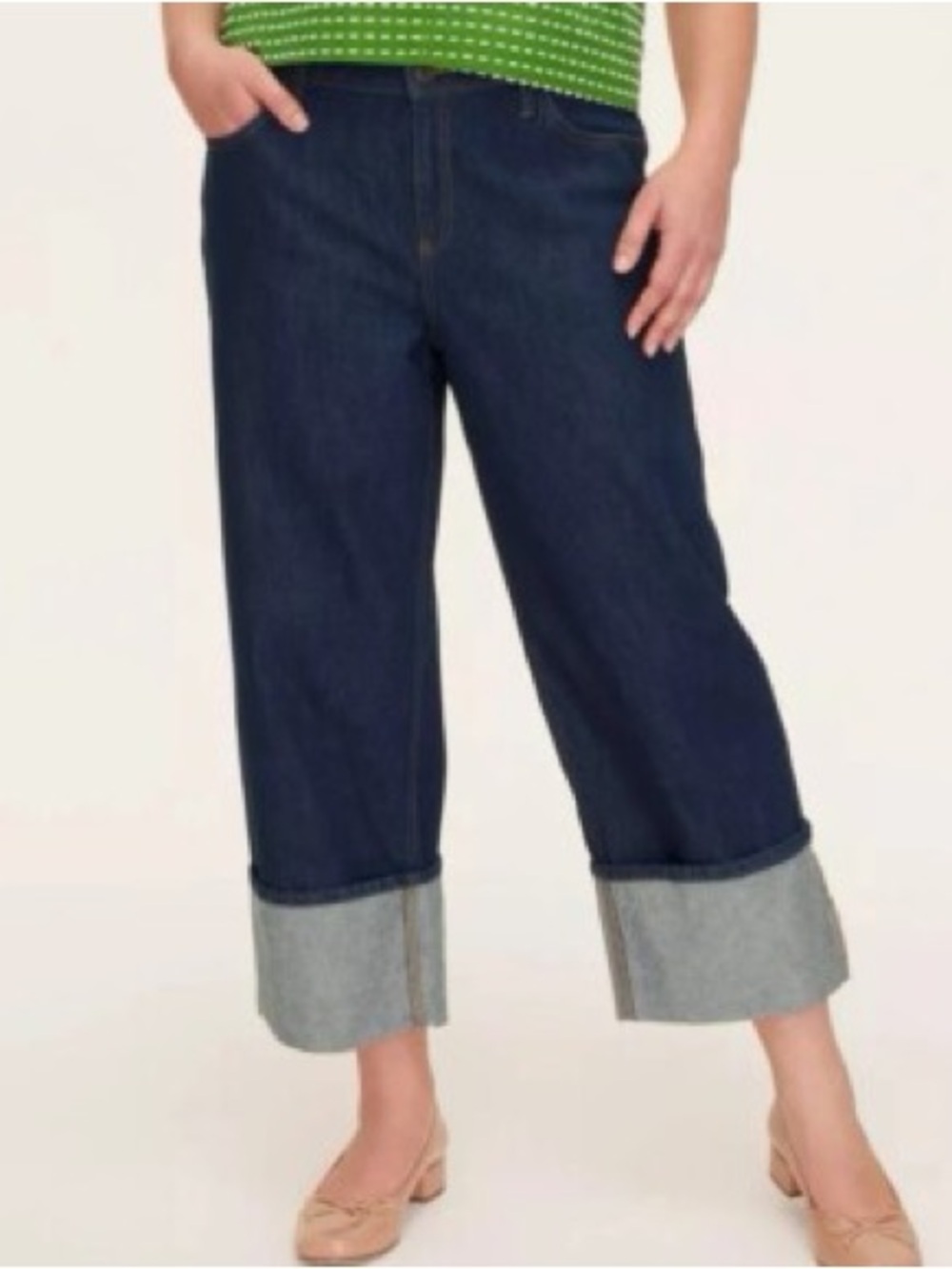 Kate Spade X Target Women’s High Rise Straight Leg Wide Cuff Jeans Dark Wash 6